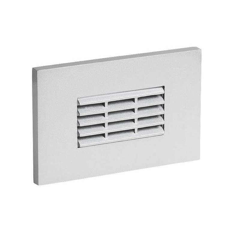 Image 1 Louver 4 3/4" Wide Satin Nickel LED Landscape Step Light