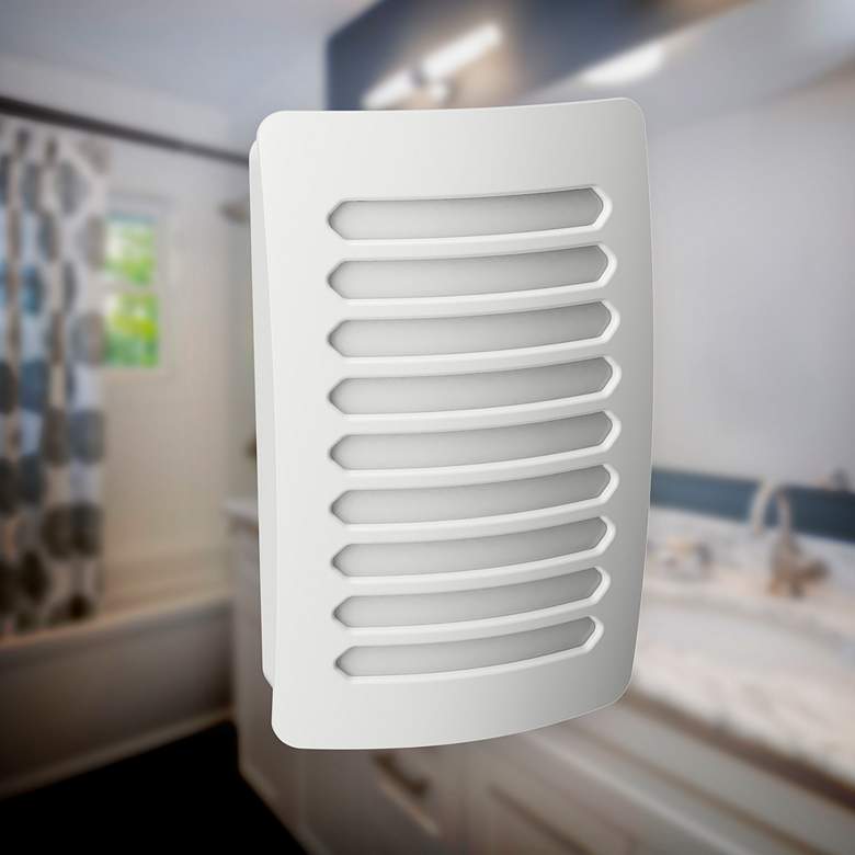 Image 2 Louver DecoPlug 4 1/2 inch High Aged White LED Night Light more views