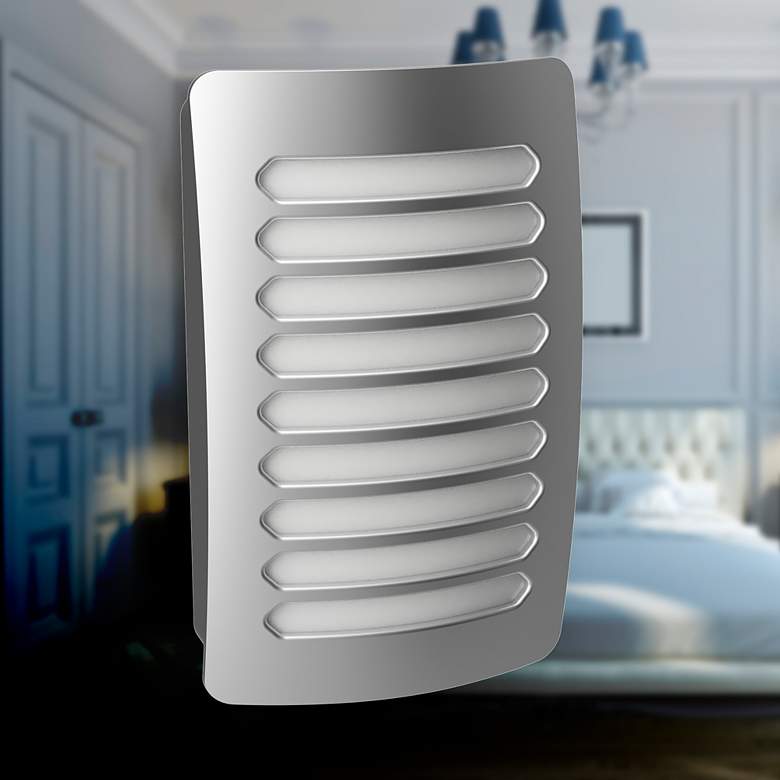 Image 2 Louver DecoPlug 4 1/2 inch High Nickel LED Night Light more views