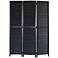 Louvertie 47" Wide Black Wood 3-Panel Screen/Room Divider