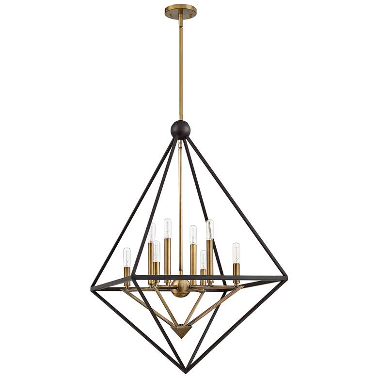Image 3 Louvre 29 inch Wide Western Bronze and Brass 8-Light Modern Foyer Pendant more views