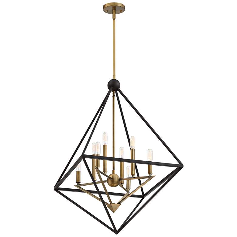 Image 4 Louvre 29 inch Wide Western Bronze and Brass 8-Light Modern Foyer Pendant more views