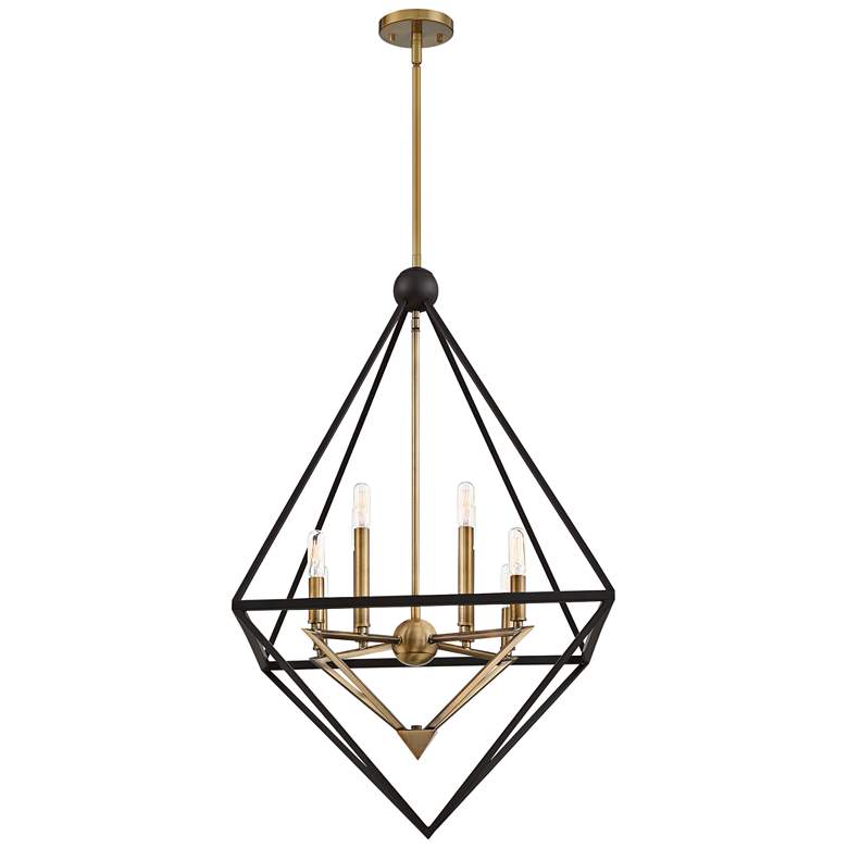 Image 5 Louvre 29 inch Wide Western Bronze and Brass 8-Light Modern Foyer Pendant more views