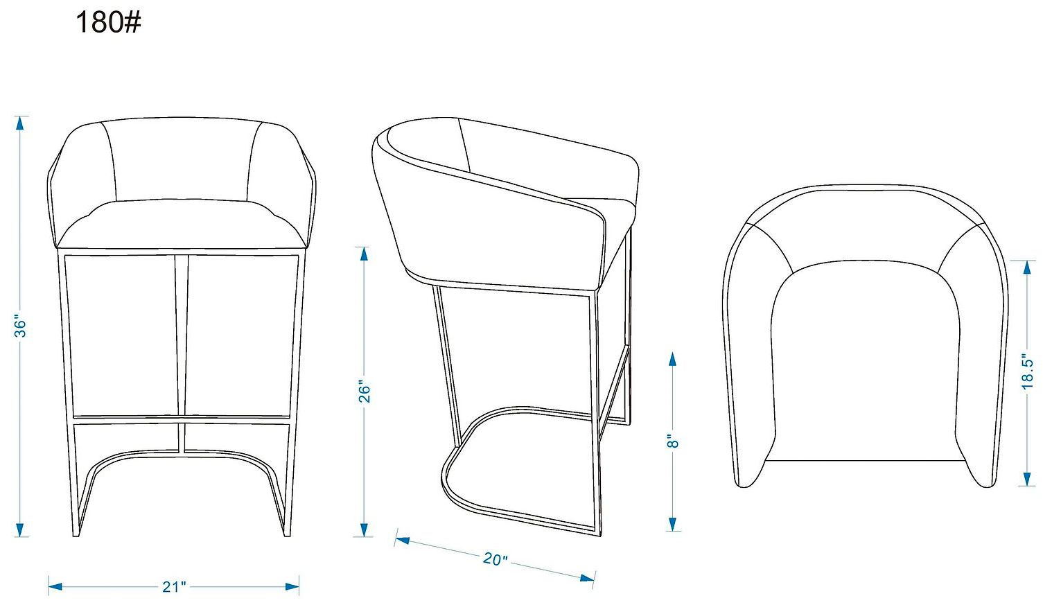 Image 3 Louvre 36" Cream & Titanium Gold Stainless Steel Counter Height Ba more views