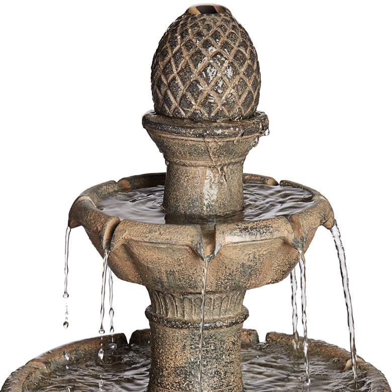 Image 3 Louvre 44" High Gray 3-Tier LED Outdoor Floor Water Fountain more views