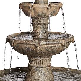 Image4 of Louvre 44" High Gray 3-Tier LED Outdoor Floor Water Fountain more views