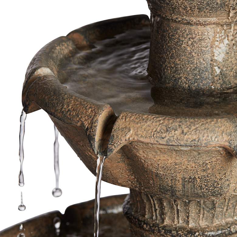 Image 5 Louvre 44" High Gray 3-Tier LED Outdoor Floor Water Fountain more views