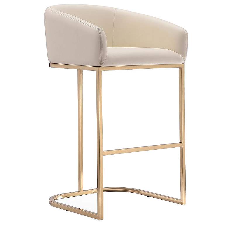 Image 1 Louvre Barstool in Cream and Titanium Gold