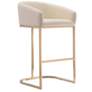Louvre Barstool in Cream and Titanium Gold