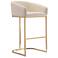 Louvre Barstool in Cream and Titanium Gold