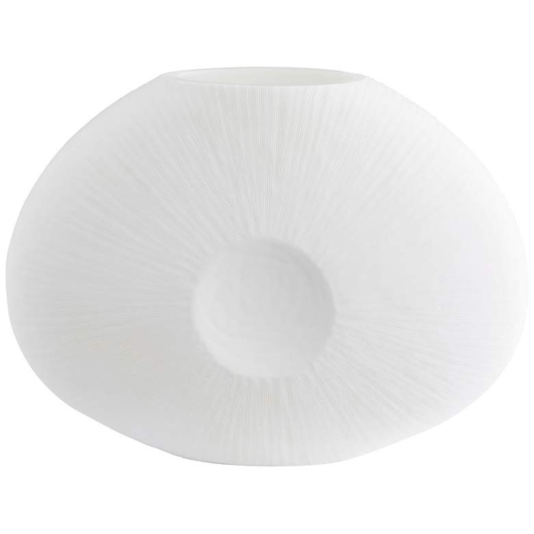 Image 1 Louvre Large 17" Wide White Glass Vase