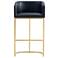 Louvre Leatherette Upholstered Barstool in Black and Gold