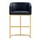 Louvre Leatherette Upholstered Counter Stool in Black & Titanium Gold