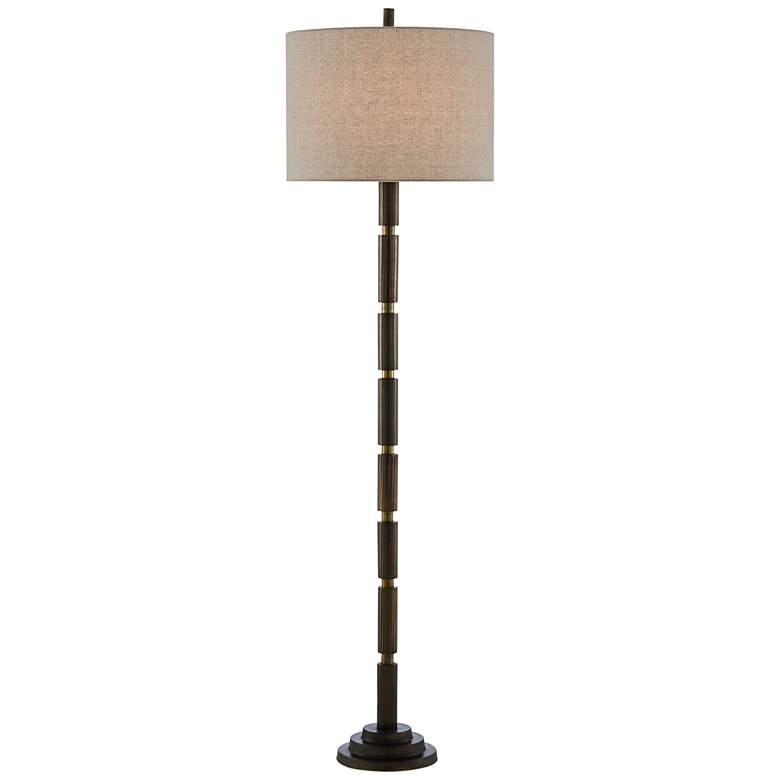 Image 2 Lovat 73" High Dark Antique Brass Metal Articulated Column Floor Lamp