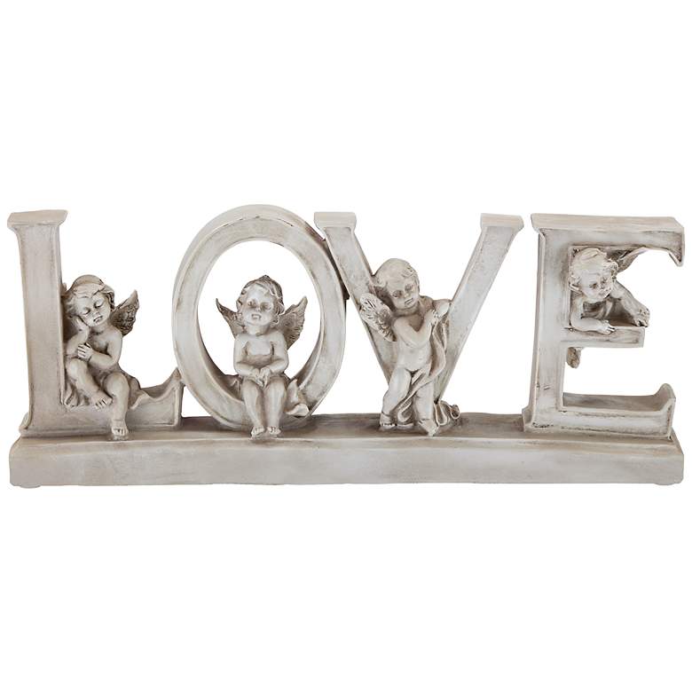 Image 1 Love 12" Wide Decorative Shelf Sculpture with Angels