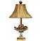 Love Birds in Bath Gold Leaf and Green Table Lamp