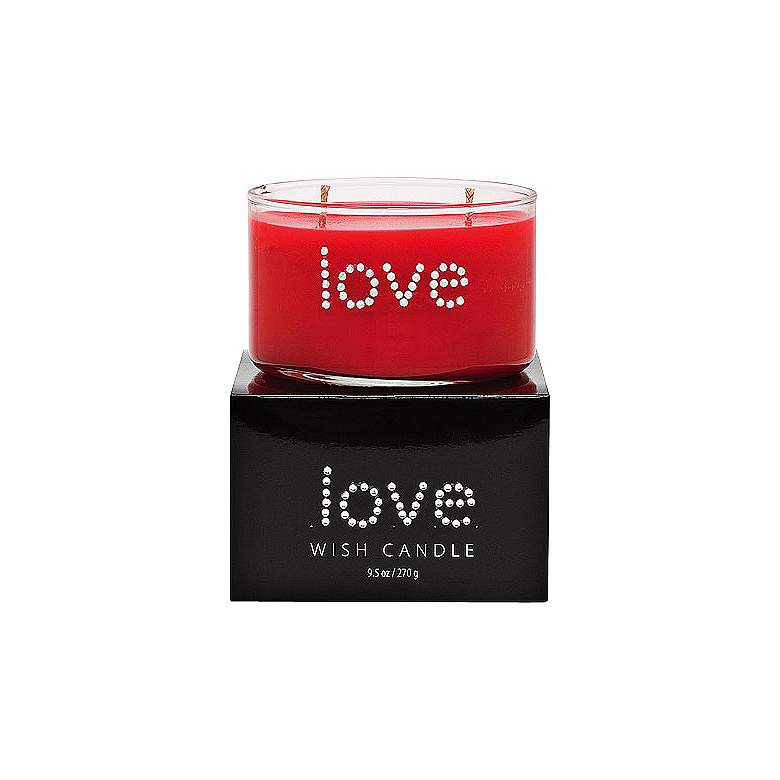 Image 1 Love Hand-Jeweled Red Wish Candle