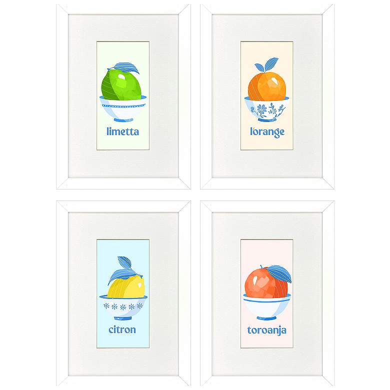Image 1 Love of Fruit 9"W x 13"H Framed Art - Set of 4