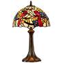 2_Lovebirds Floral 19" High Antique Bronze Accent Table Lamp
