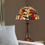 1_Lovebirds Floral 19" High Antique Bronze Accent Table Lamp