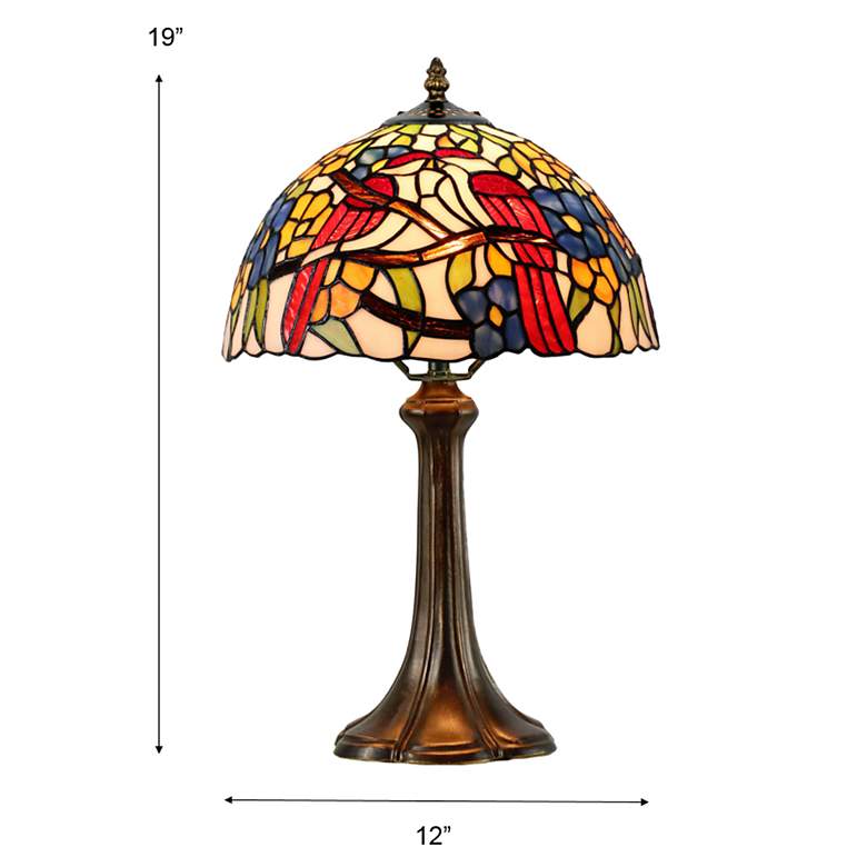 Image 4 Lovebirds Floral 19" High Antique Bronze Accent Table Lamp more views