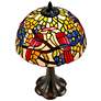 5_Lovebirds Floral 19" High Antique Bronze Accent Table Lamp more views