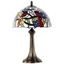 7_Lovebirds Floral 19" High Antique Bronze Accent Table Lamp more views