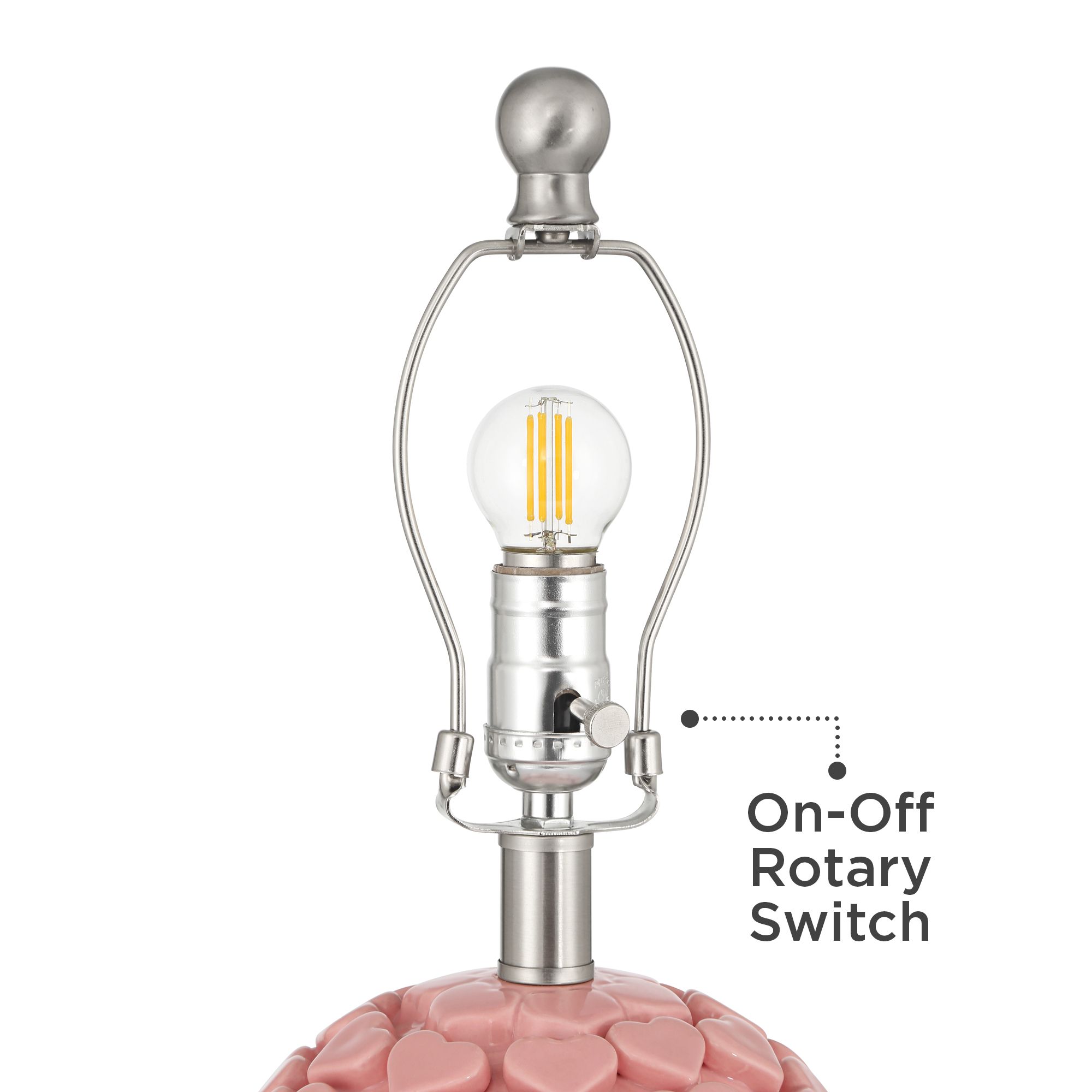 Image 6 Lovebug 17 1/4"H Pink Hearts Ceramic Table Lamp Set of 2 with Dimmer more views