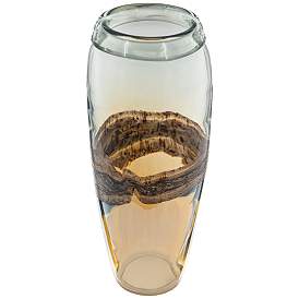 Image1 of Lovell 13.8" Brown and Copper Glass Vase