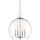 Lovell 14" Wide Chrome and Clear Glass 4-Light Orb Pendant