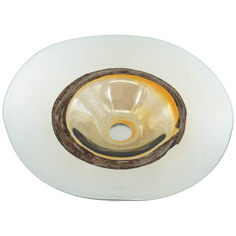 Image 1 Lovell 17" Wide Brown & Copper Glass Bowl