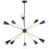 Lovell 32" Wide Black and Brass 10-Light Sputnik Chandelier