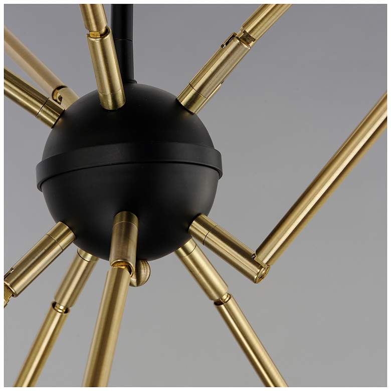 Image 2 Lovell 32" Wide Black and Brass 10-Light Sputnik Chandelier more views