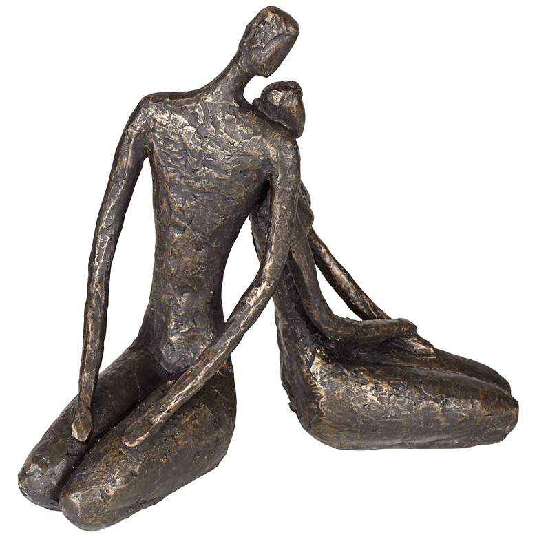 Image 4 Loving Couple 11 1/2 inch Wide Bronze Sculpture more views
