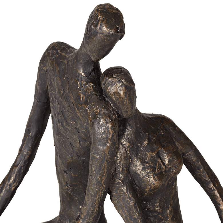 Image 6 Loving Couple 11 1/2 inch Wide Bronze Sculpture more views