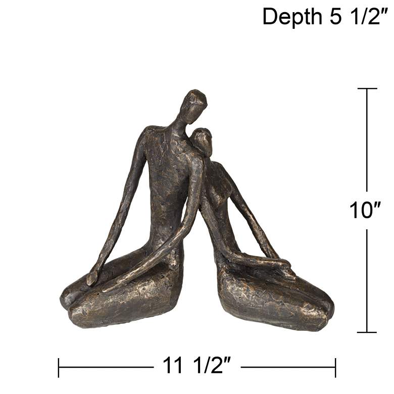 Image 7 Loving Couple 11 1/2" Wide Bronze Sculpture more views