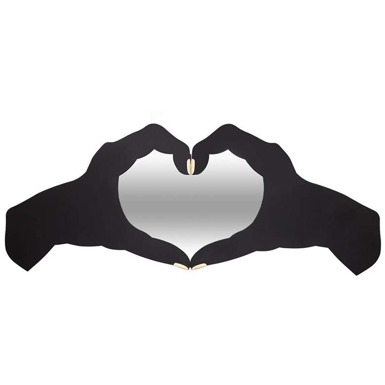 Image 1 Loving Hands 60x24 Wall Mirror - Matte Black/French Gold