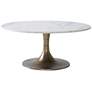 Lovisa 35" Wide Antique Brass Round Coffee Table
