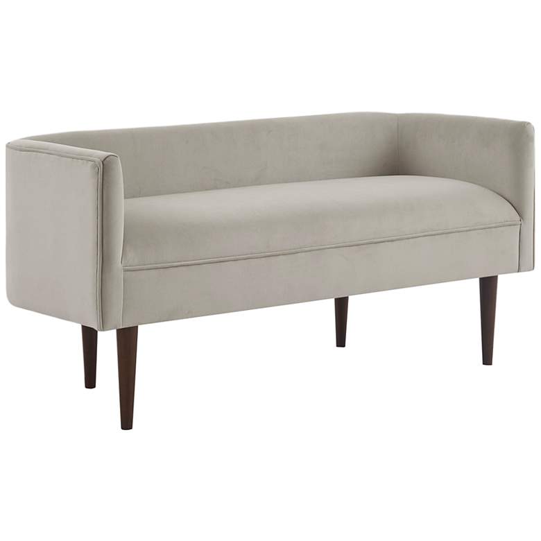 Image 2 Lovisa 49 inch Wide Cream Velvet Fabric Accent Banquette Bench