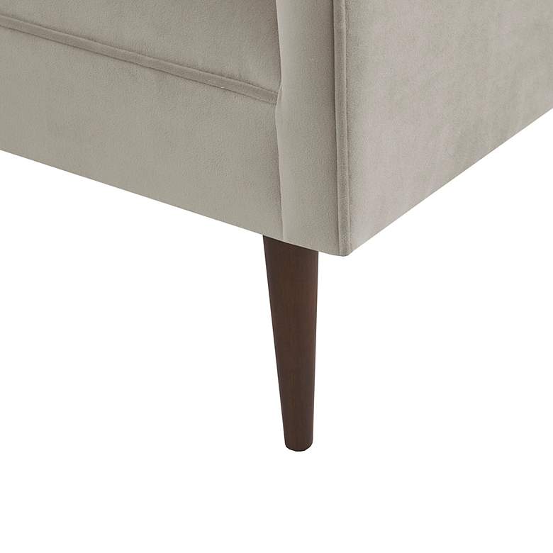 Image 3 Lovisa 49" Wide Cream Velvet Fabric Accent Banquette Bench more views