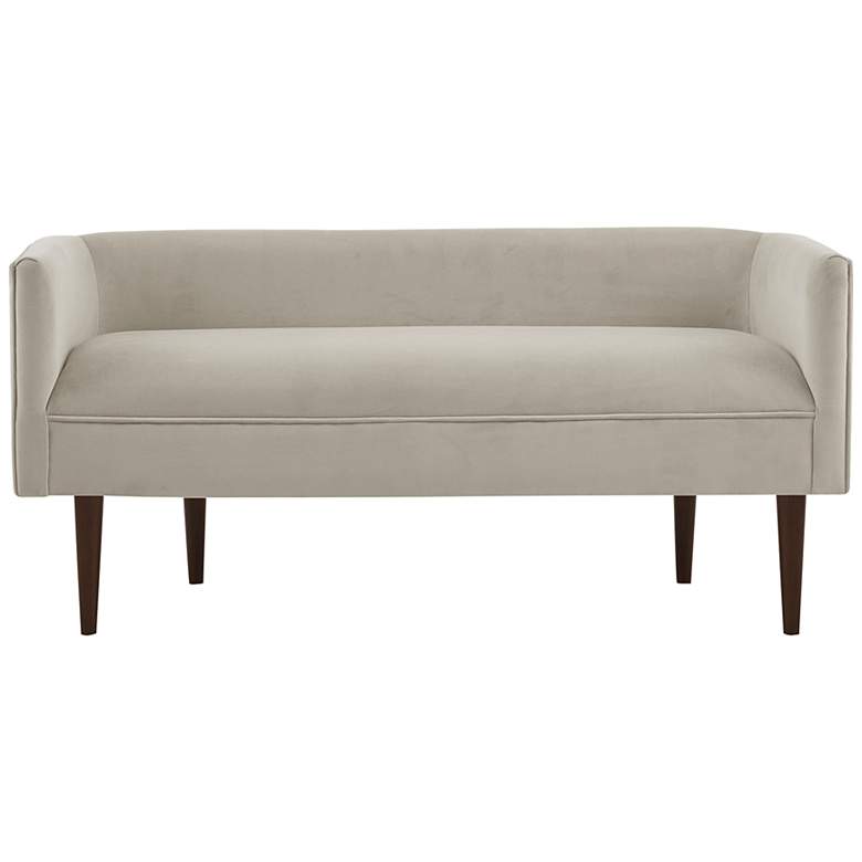 Image 5 Lovisa 49" Wide Cream Velvet Fabric Accent Banquette Bench more views