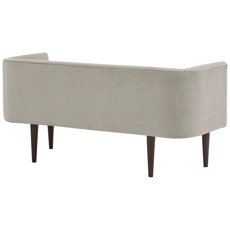 Image 7 Lovisa 49 inch Wide Cream Velvet Fabric Accent Banquette Bench more views