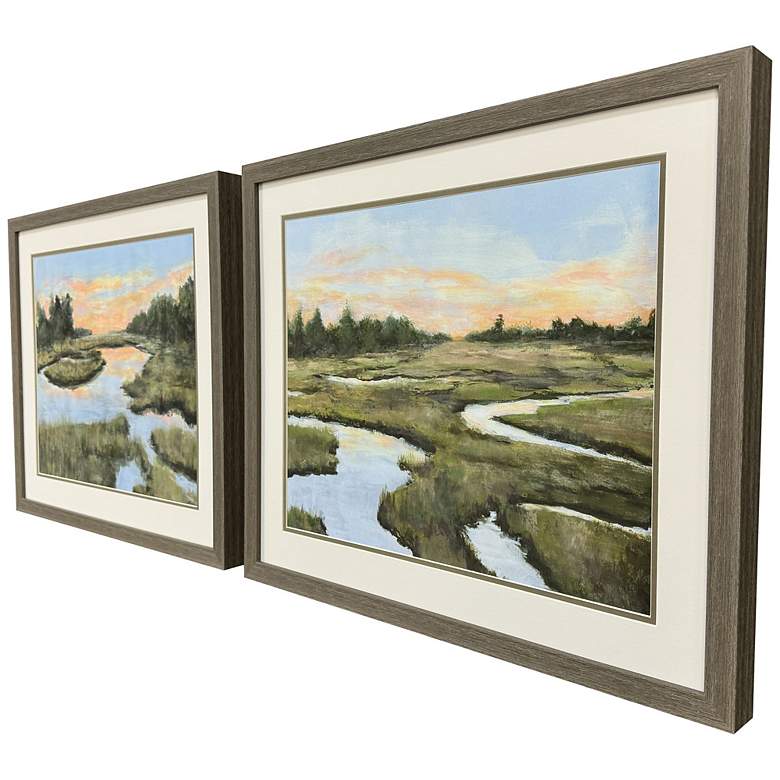 Image 2 Low County Estuary 26"W x 22"H Framed Art Set of 2 more views