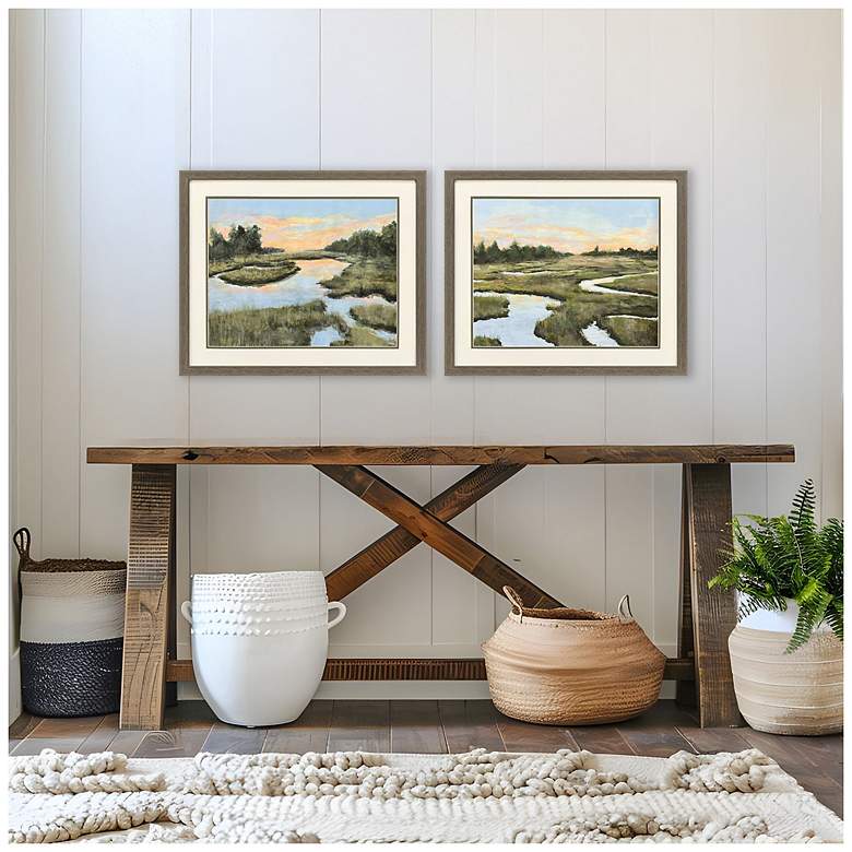 Image 4 Low County Estuary 26"W x 22"H Framed Art Set of 2 more views