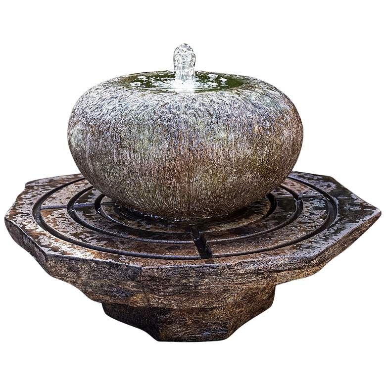 Image 2 Low Organic Bowl 23 inch High Relic Hi-Tone LED Outdoor Fountain