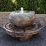 Low Organic Bowl 23" High Relic Hi-Tone LED Outdoor Fountain