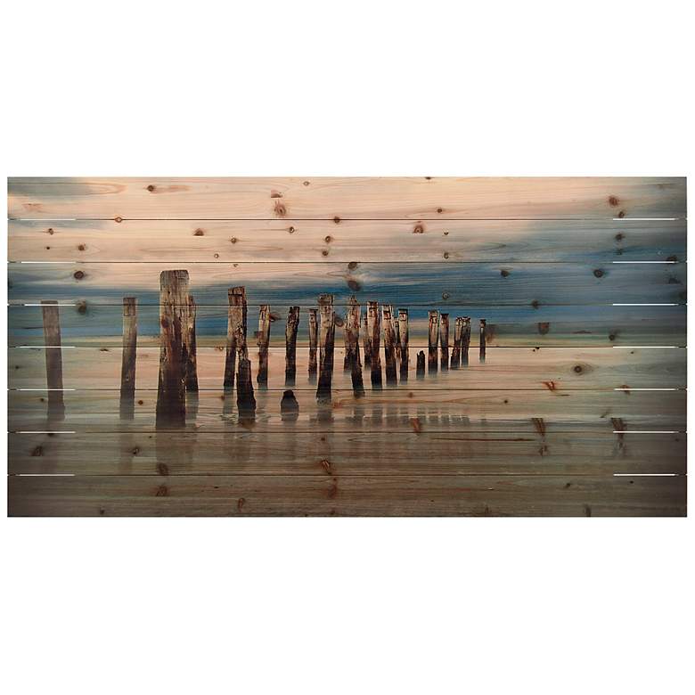 Image 2 Low Tide 60 inchW Rectangular Giclee Print Solid Wood Wall Art