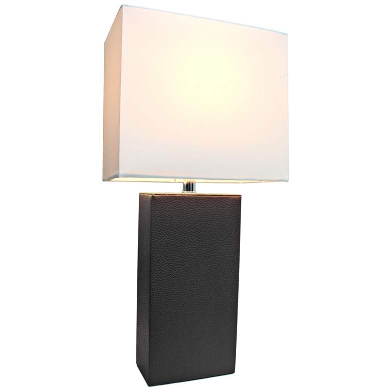 Image 2 Lowden Black Leather Wrapped Table Lamp more views