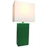 Lowden Green Leather Wrapped Table Lamp