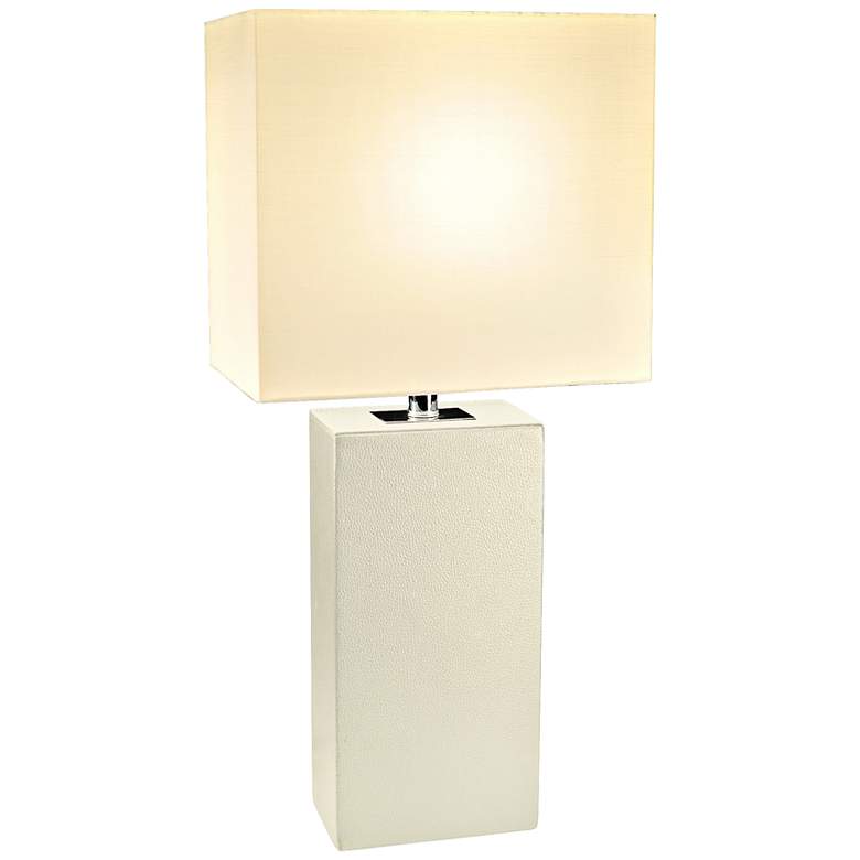 Image 1 Lowden White Leather Wrapped Table Lamp